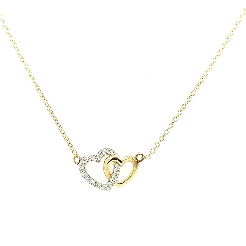 Juwelier Vanquaethem Ketting - Goud 18 karaat - Briljant - Hartjes