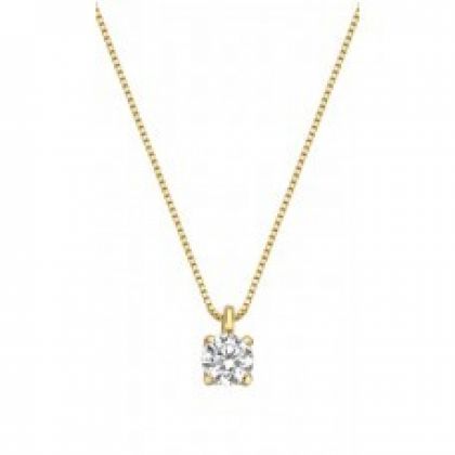 Juwelier Vanquaethem Ketting - Goud 18 karaat - Zirconium