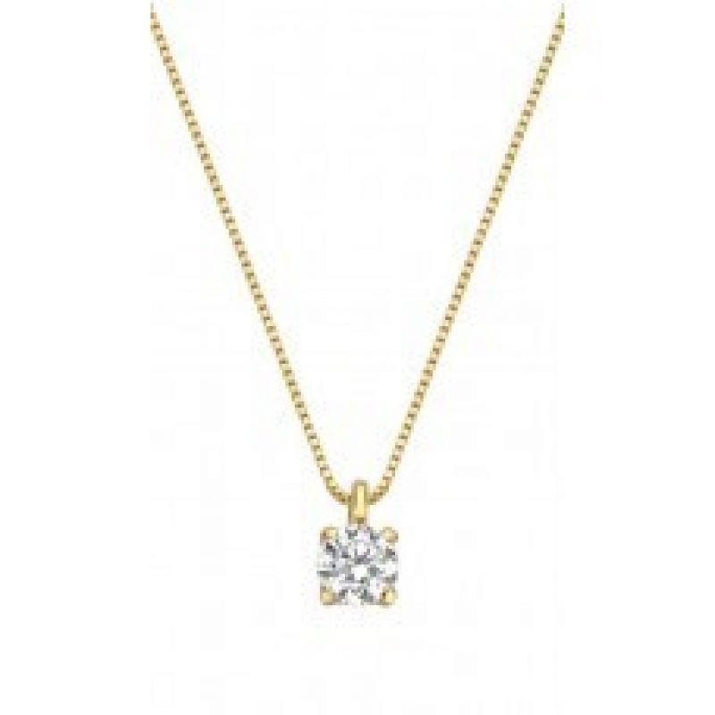 Juwelier Vanquaethem Ketting - Goud 18 karaat - Zirconium