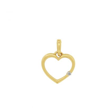 Juwelier Vanquaethem Hanger - Goud 18 karaat - Briljant - Hartje