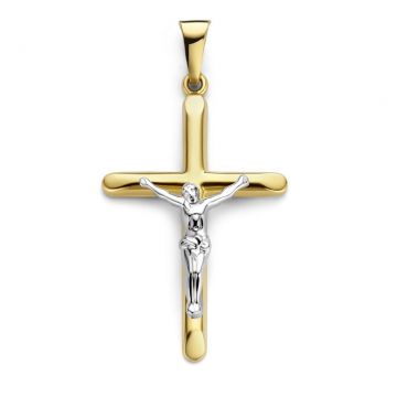 Juwelier Vanquaethem Hanger - Goud 18 karaat - Kruis