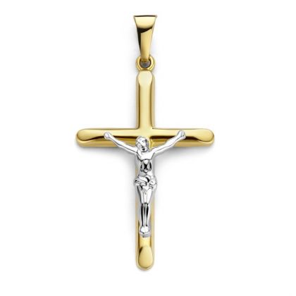 Juwelier Vanquaethem Hanger - Goud 18 karaat - Kruis