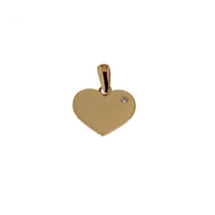 Juwelier Vanquaethem Hanger - Goud 18 karaat - Zirconium - Hartje