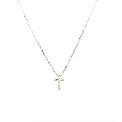 Juwelier Vanquaethem Ketting - Goud 18 karaat - Kruisje