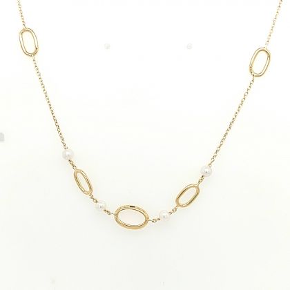 Juwelier Vanquaethem Ketting - Goud 18 karaat - Parel