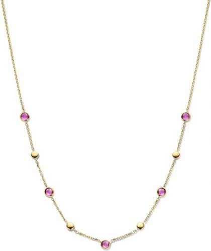 Juwelier Vanquaethem Ketting - Goud 18 karaat - Robijn