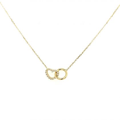 Juwelier Vanquaethem Ketting - Goud 18 karaat - Zirconium