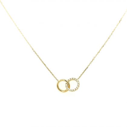 Juwelier Vanquaethem Ketting - Goud 18 karaat - Zirconium