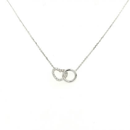 Juwelier Vanquaethem Ketting - Goud 18 karaat - Zirconium