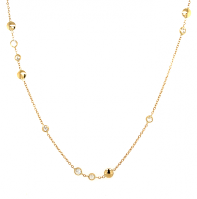 Juwelier Vanquaethem Ketting - Goud 18 karaat - Zirconium