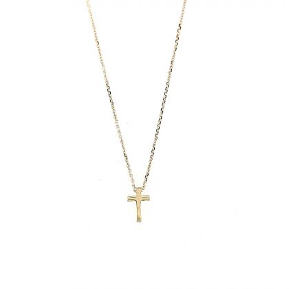 Juwelier Vanquaethem Ketting - Goud 18 karaat - Kruisje