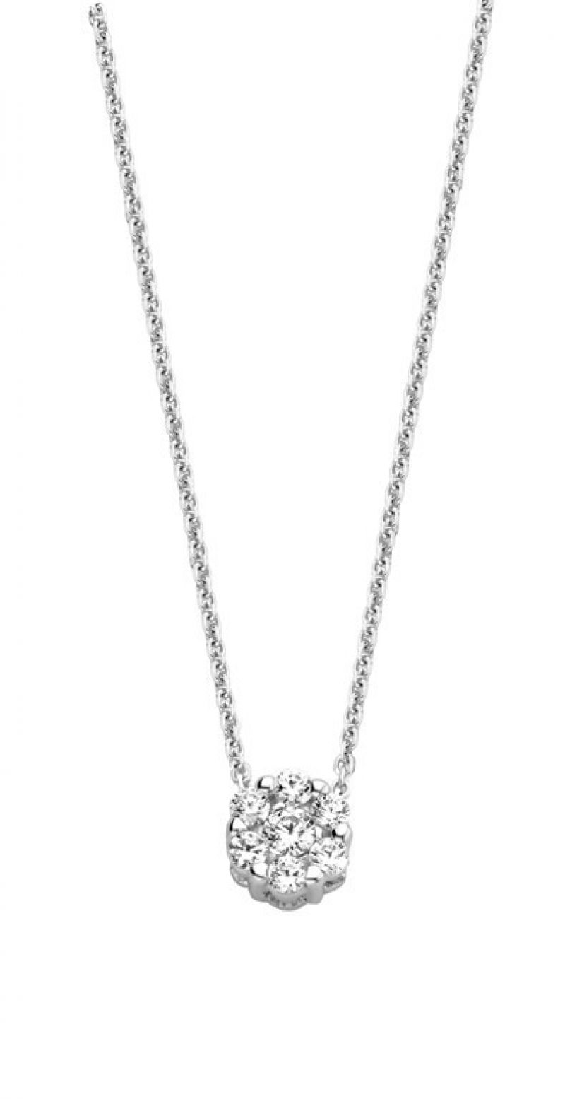 Juwelier Vanquaethem Ketting - Goud 18 karaat - Zirconium