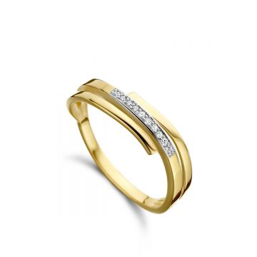 Juwelier Vanquaethem Ring - Goud 18 karaat - Briljant