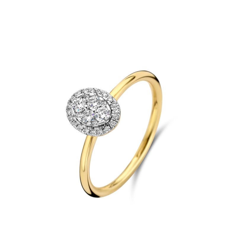 Juwelier Vanquaethem Ring - Goud 18 karaat - Briljant