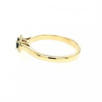 Juwelier Vanquaethem Ring - Goud 18 karaat - Briljant & Saffier