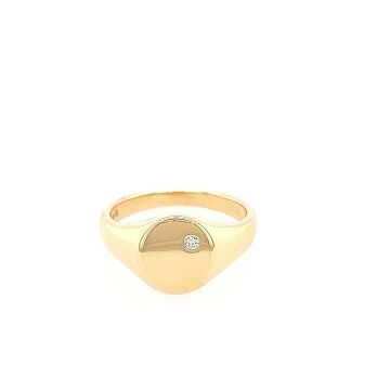 Juwelier Vanquaethem Ring - Goud 18 karaat - Briljant - Zegelring